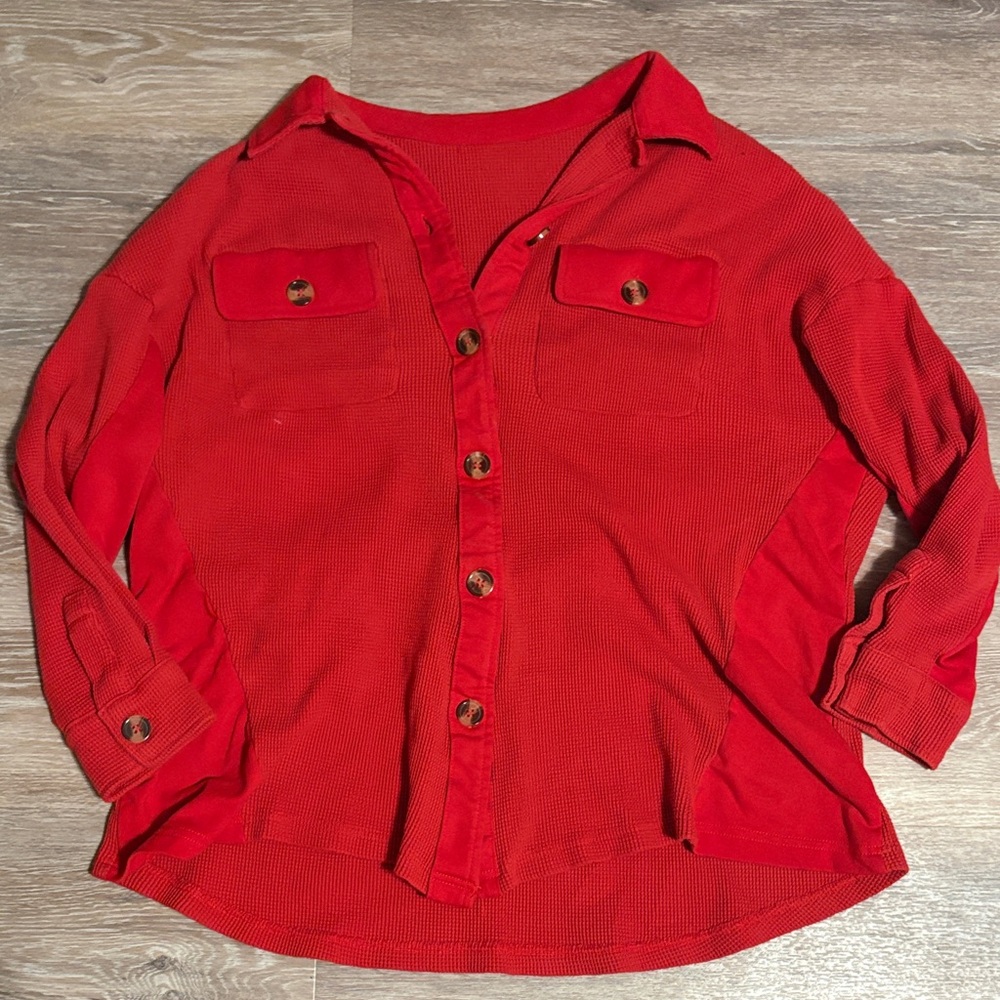 Red Button-Up Shirt